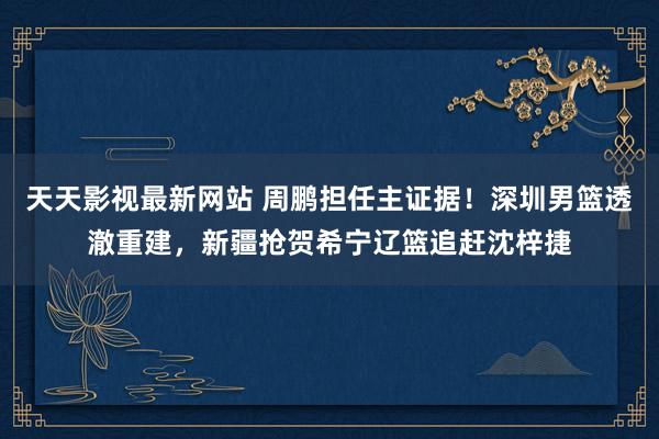 天天影视最新网站 周鹏担任主证据！深圳男篮透澈重建，新疆抢贺希宁辽篮追赶沈梓捷