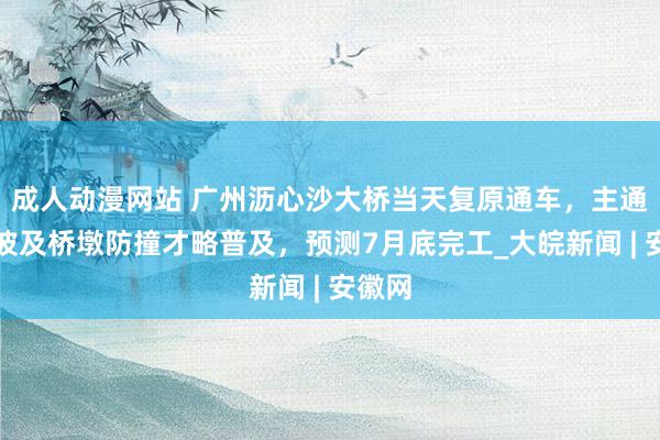 成人动漫网站 广州沥心沙大桥当天复原通车，主通航孔波及桥墩防撞才略普及，预测7月底完工_大皖新闻 | 安徽网