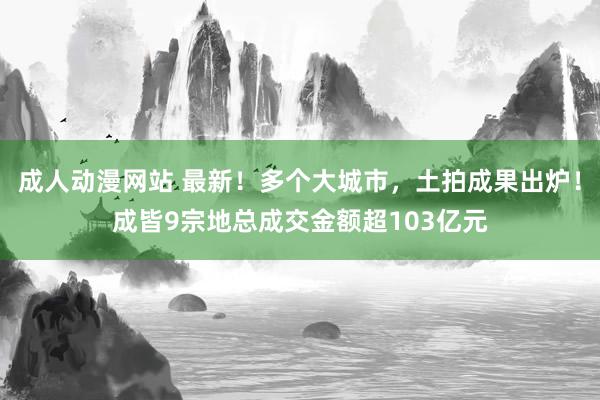 成人动漫网站 最新！多个大城市，土拍成果出炉！成皆9宗地总成交金额超103亿元