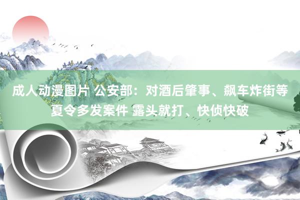 成人动漫图片 公安部：对酒后肇事、飙车炸街等夏令多发案件 露头就打、快侦快破