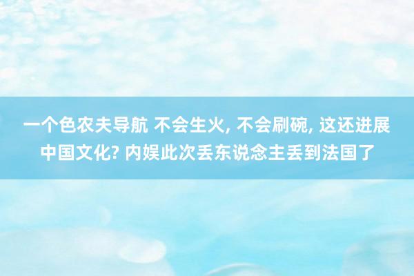 一个色农夫导航 不会生火, 不会刷碗, 这还进展中国文化? 内娱此次丢东说念主丢到法国了