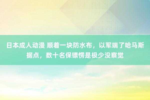 日本成人动漫 顺着一块防水布，以军端了哈马斯据点，数十名保镖愣是极少没察觉