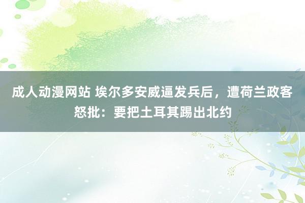 成人动漫网站 埃尔多安威逼发兵后，遭荷兰政客怒批：要把土耳其踢出北约