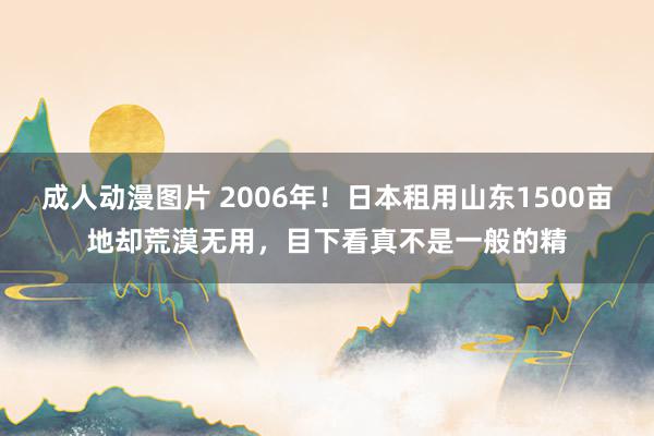 成人动漫图片 2006年！日本租用山东1500亩地却荒漠无用，目下看真不是一般的精