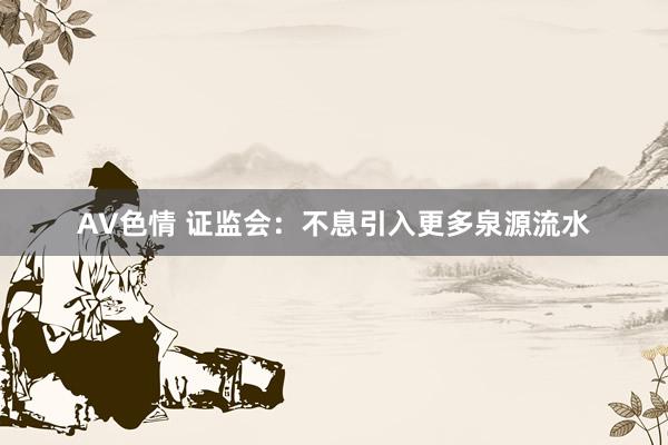 AV色情 证监会：不息引入更多泉源流水