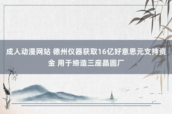 成人动漫网站 德州仪器获取16亿好意思元支持资金 用于缔造三座晶圆厂