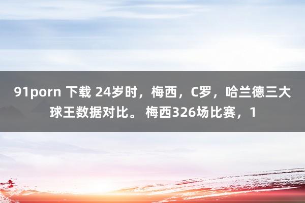 91porn 下载 24岁时，梅西，C罗，哈兰德三大球王数据对比。 梅西326场比赛，1